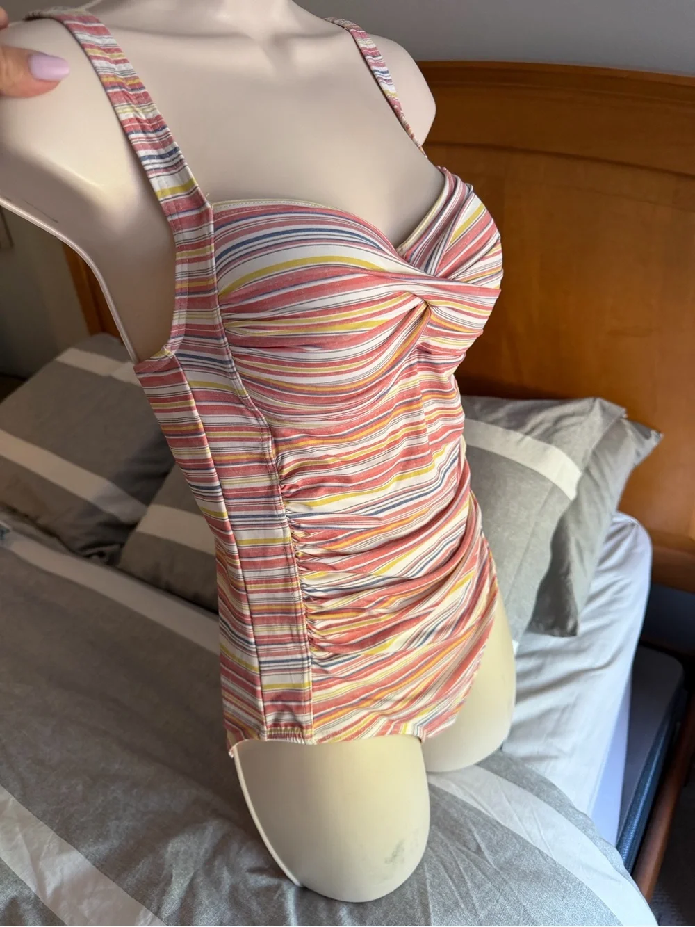 Women’s Stripe One-Piece Swimsuit in Pastel Multi New size 6